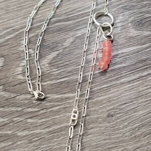 ELLE 925 Sterling Silver Paperclip Chain Necklace 32"